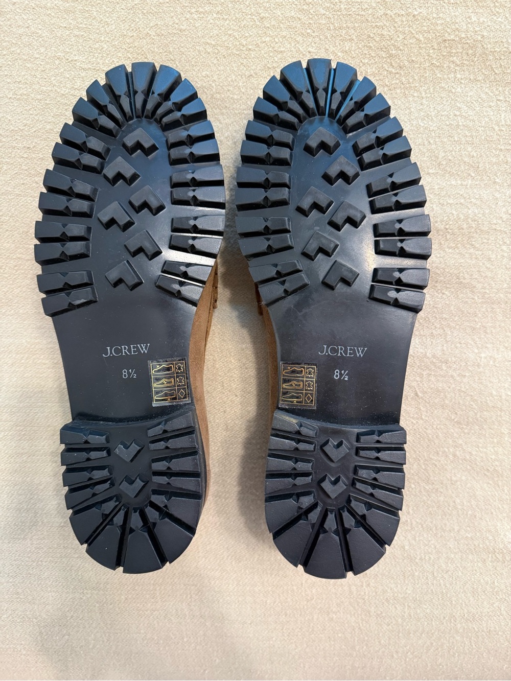 J. Crew Women’s Brown Suede Penny Loafers with lug sole - Picture 3 of 4